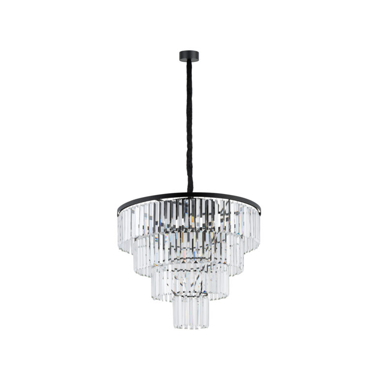 Żyrandol Nowodvorski CRISTAL 12xE14 transparentny salon czarny glamour
