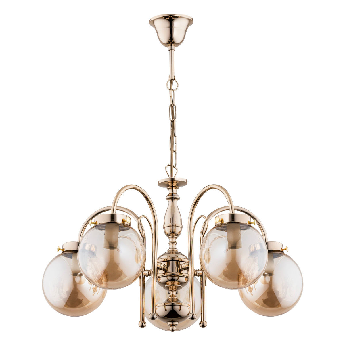 Żyrandol Alfa HERO 53 cm złoty 5xE14 salon