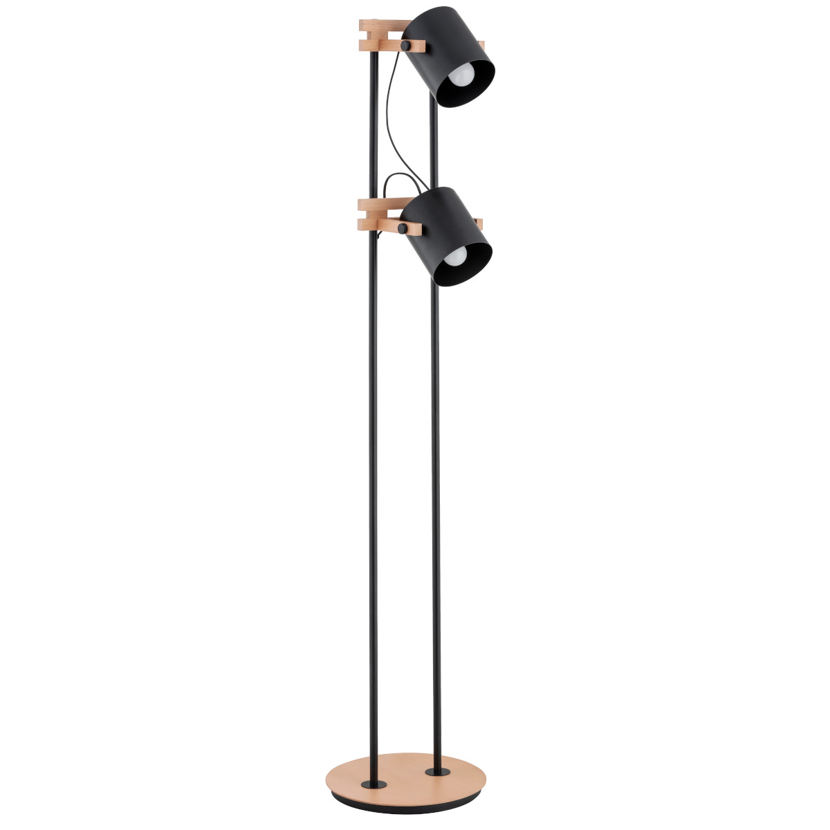Lampa podłogowa Alfa FORTIS 152 cm drewno 2xE27 salon