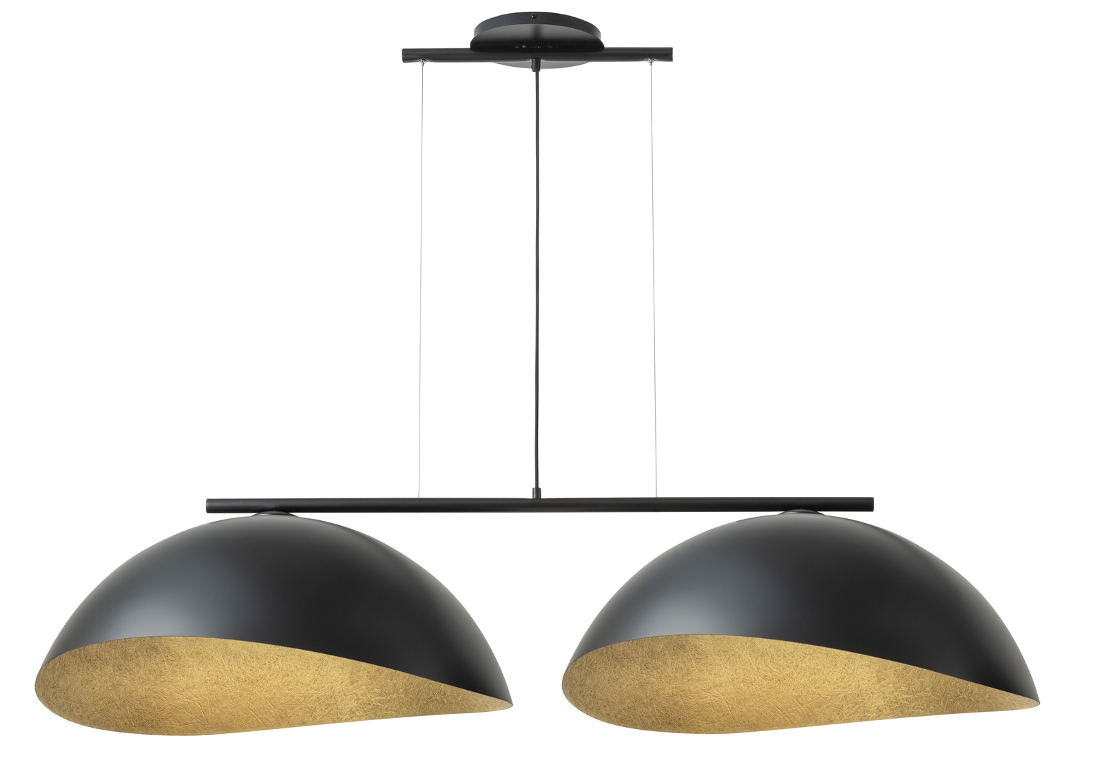 Lampa wisząca Sigma Solar 2 L czarna kompozytowa klosz czarny złoty 2xE27