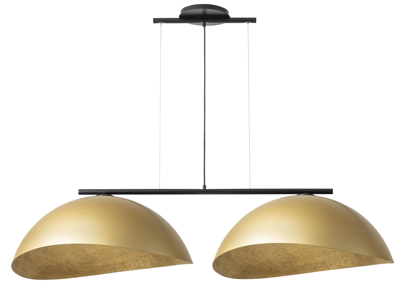Lampa wisząca Sigma Lighting Solar 2 L czarna kompozytowa klosz złoty 2xE27