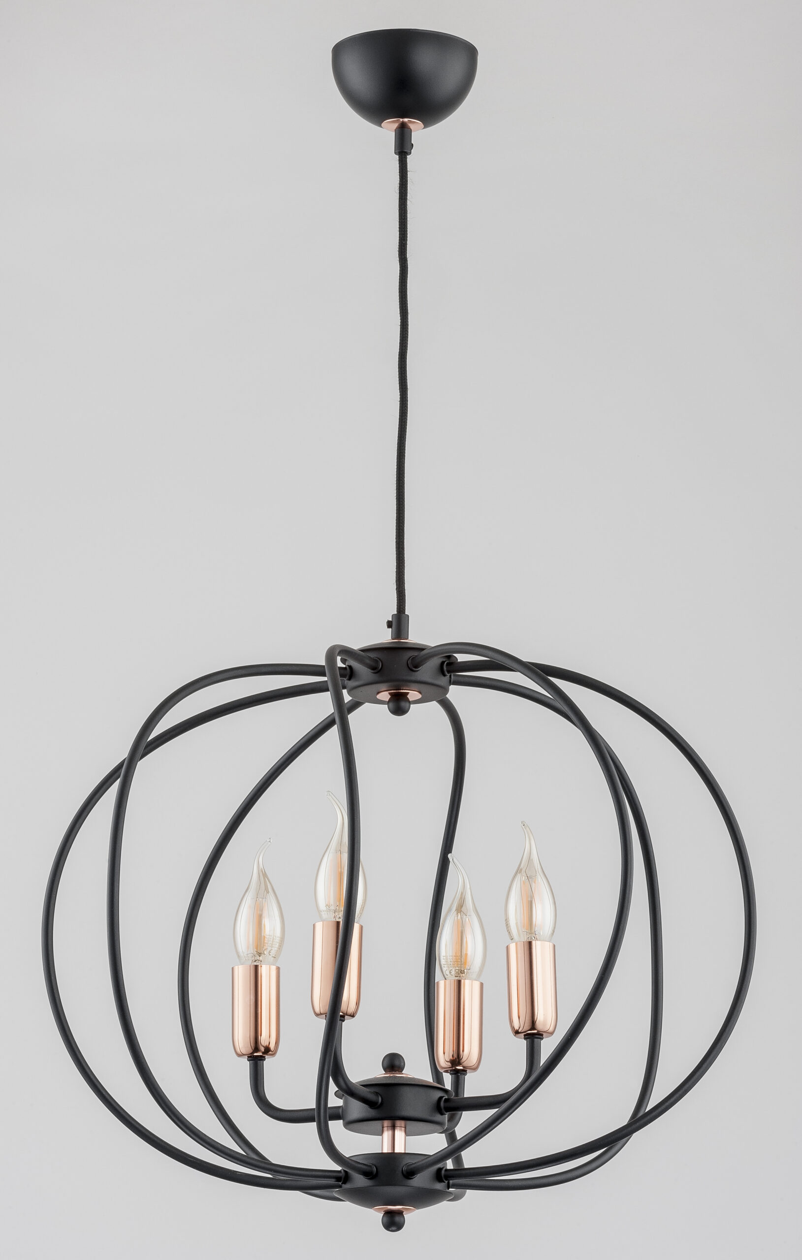 Lampa wisząca Alfa DAYMON 47 cm czarny 4xE14 salon