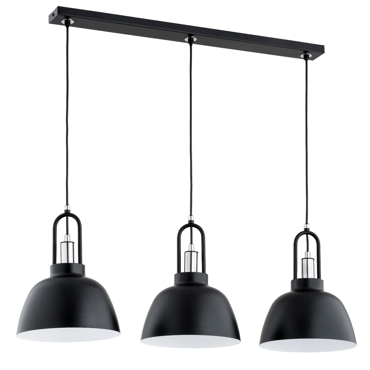 Lampa wisząca Alfa MIRAVE 23 cm czarno-chrom 3xE27 salon