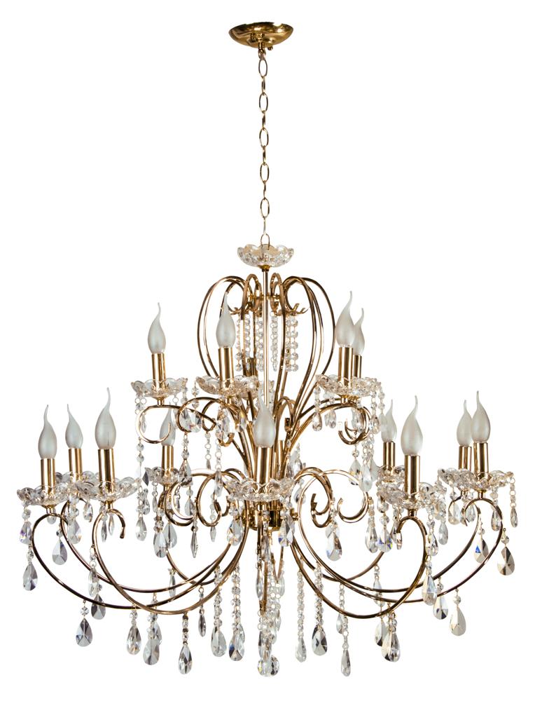 Lampa wisząca Aurora 15xE14 złoty glamour