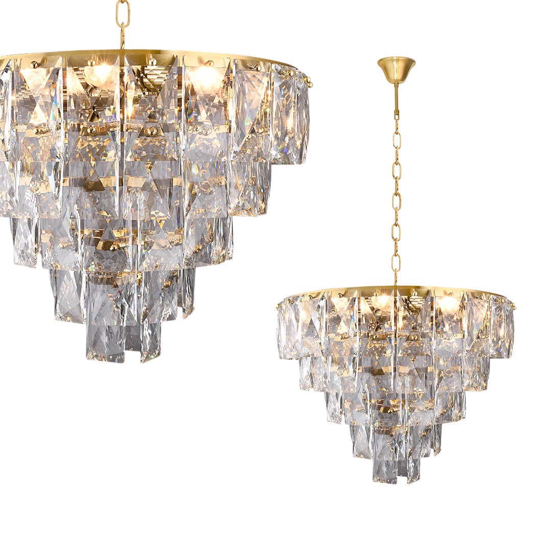 Żyrandol kryształowy Milagro Chelsea glamour złoty 6xE14 40W Ø50 cm