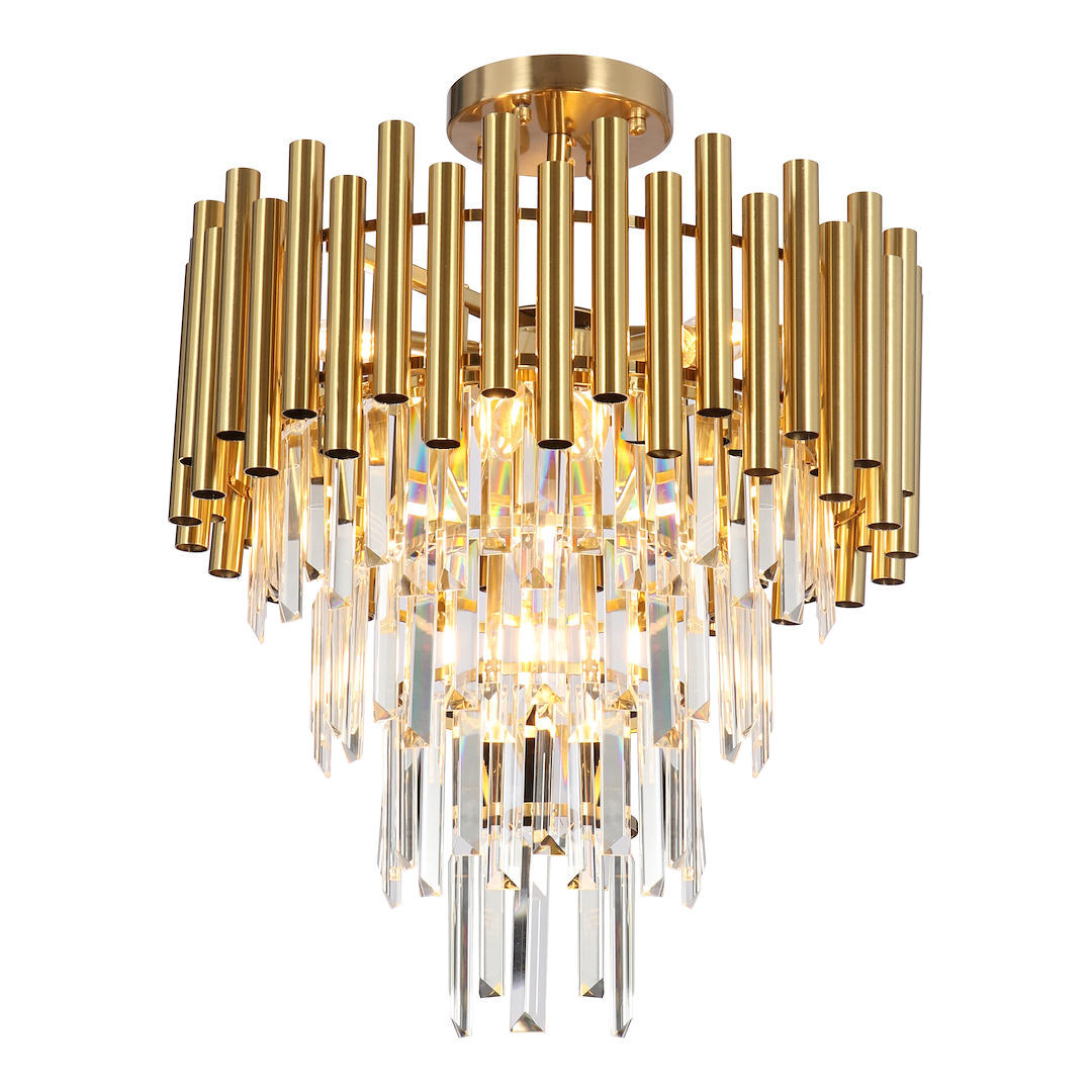 Lampa sufitowa kryształowa Milagro Madison nowoczesna złoty 9xE14 40W 20 cm