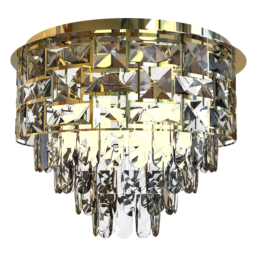 Plafon kryształowy Milagro Luxuria nowoczesny złoty 9xE14 40W Ø48 cm